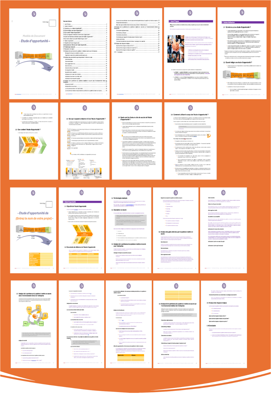 Les 22 pages du modèle