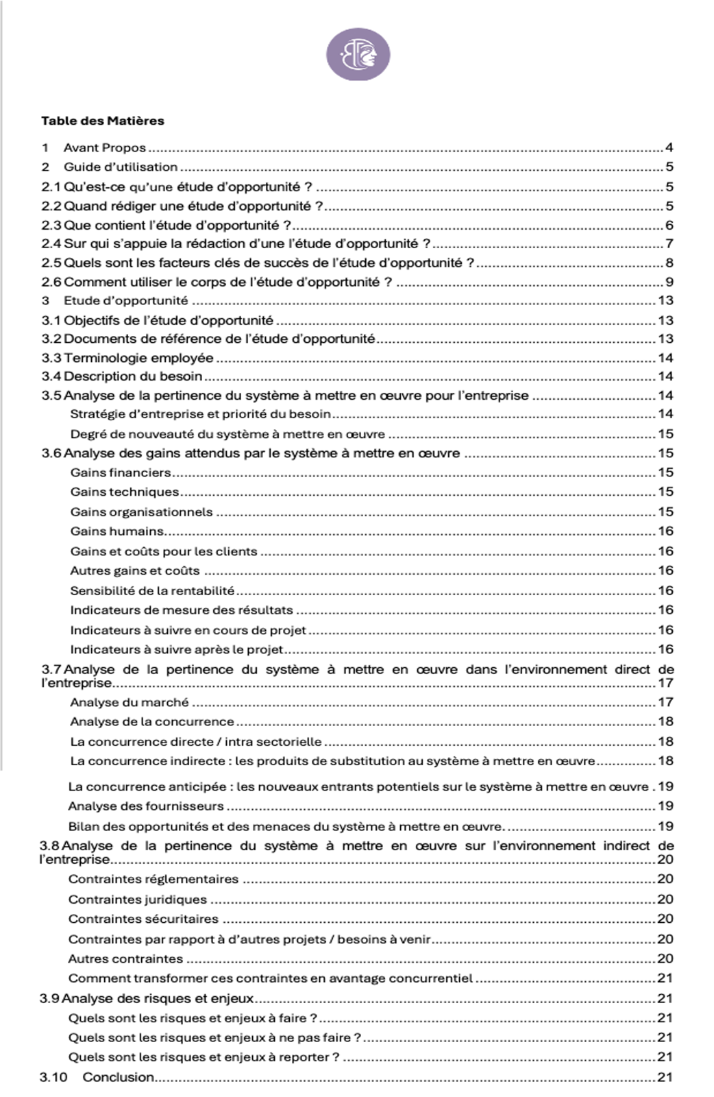 Le sommaire complet